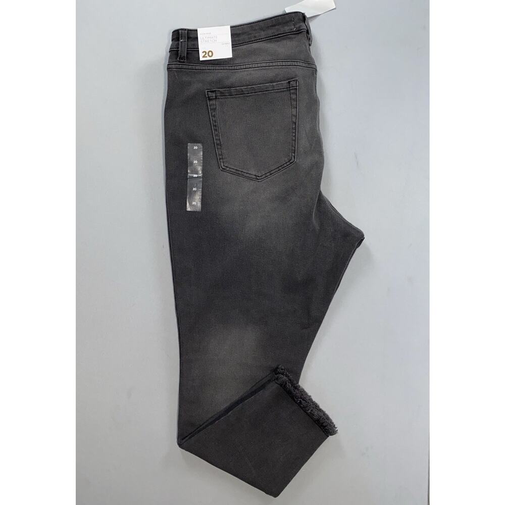 Lane Bryant Ultimate Stretch High Rise Skinny Fray Jeans. Shadow Tux Stripes, 20 - Picture 3 of 7